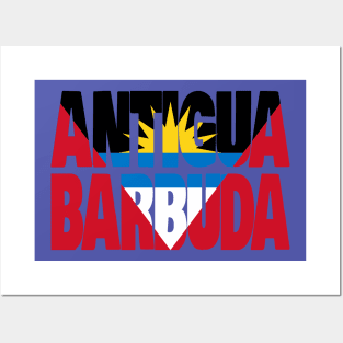 Antigua & Barbuda flag stencil Posters and Art